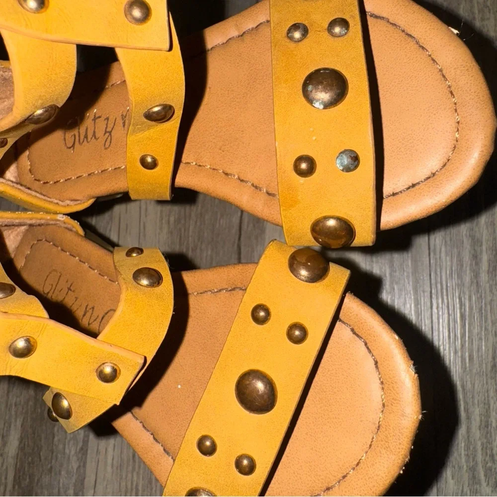 Chic Kids Gladiator Sandals in Mustard Yellow